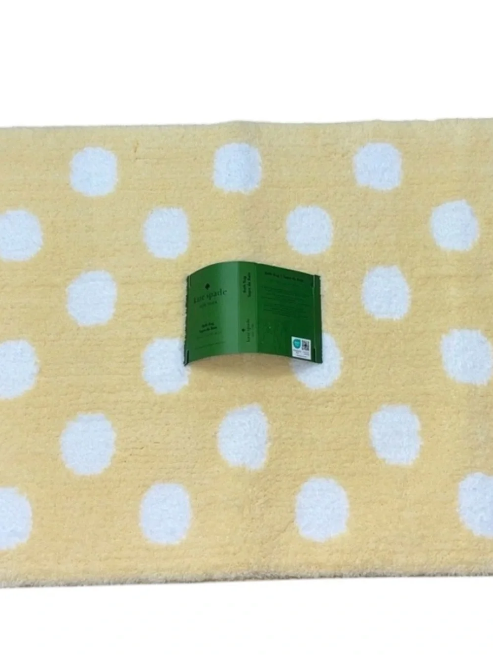 kate spade Yellow and White Polka Dot Bath Mat